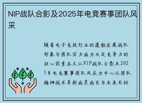 NIP战队合影及2025年电竞赛事团队风采